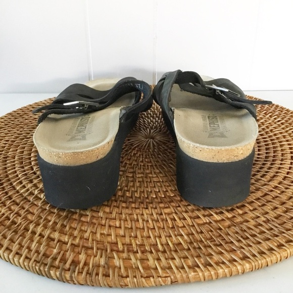 Mephisto Women's Black Nubuck Comfort Sandals Buckle Size 41 Size 11 - Picture 4 of 7